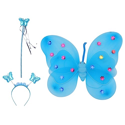 Healvian Doppelschicht -Schmetterlingsflügelspielzeug Blau schmetterlingsflügel Schmetterlingsflügelkostüm für Feenflügel verkleiden sich Stoff Blue Healvian Doppelschicht -Schmetterlingsflügelspielzeug Blau schmetterlingsflügel Schmetterlingsflügelkostüm für Feenflügel verkleiden sich Stoff Blue von Healvian