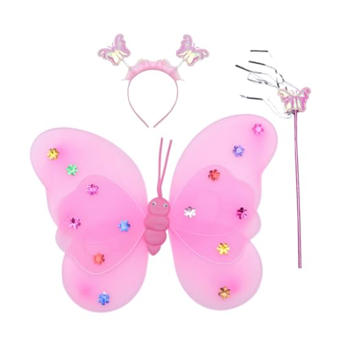 Healvian Doppelschicht -schmetterlingsflügelspielzeug Party Schmetterlinge Feenflügel Led Rosa Stoff Healvian Doppelschicht -schmetterlingsflügelspielzeug Party Schmetterlinge Feenflügel Led Rosa Stoff von Healvian