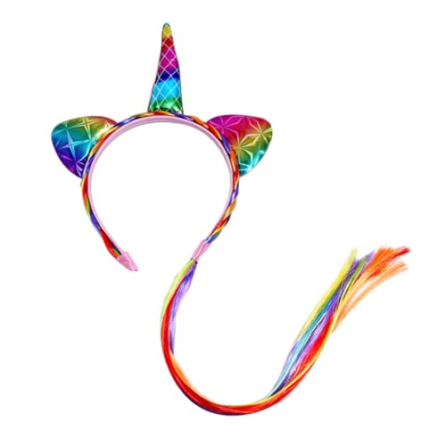 Healvian Einhorn Haarreifen mit Bunten Kunsthaar Extensions Leichter Formstabiler Haarschmuck für Mädchen Party Kostümzubehör für Dekoratives Accessoire für Festliche Anlässe Healvian Einhorn Haarreifen mit Bunten Kunsthaar Extensions Leichter Formstabiler Haarschmuck für Mädchen Party Kostümzubehör für Dekoratives Accessoire für Festliche Anlässe von Healvian