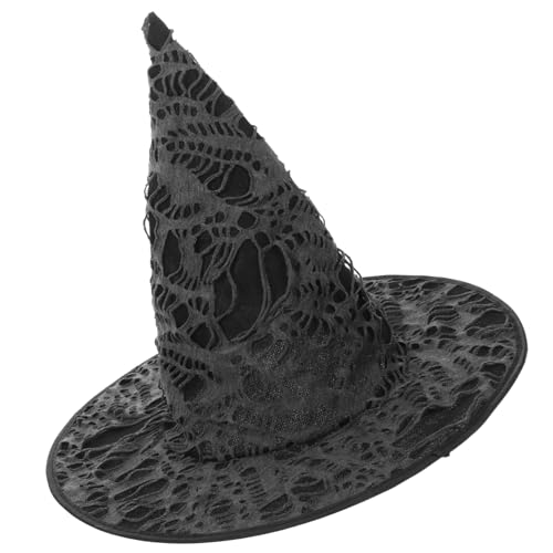 Healvian Eleganter Hexenhut mit Weitem Großes Halloween Cosplay Kostüm Leichter Atmungsaktiver Hexenhut für Erwachsene und Jugendliche Stilvolles Partyzubehör für Halloween Fest von Healvian