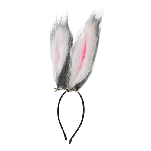 Healvian Flauschiges Hasenohren Stirnband mit Langen Plüschohren Handgemachtes Kaninchen Haarband für Damen Niedliches Cosplay Kostüm Zubehör für Ostern Halloween Partys und Alltag von Healvian