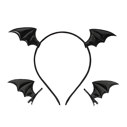 Healvian Fledermaus Stirnband Haarspangen Set Halloween Fledermaus Haarnadel Fledermausohren Haarband Party Stirnbänder Für Halloween Haar Accessoire Für Mädchen Halloween Healvian Fledermaus Stirnband Haarspangen Set Halloween Fledermaus Haarnadel Fledermausohren Haarband Party Stirnbänder Für Halloween Haar Accessoire Für Mädchen Halloween von Healvian