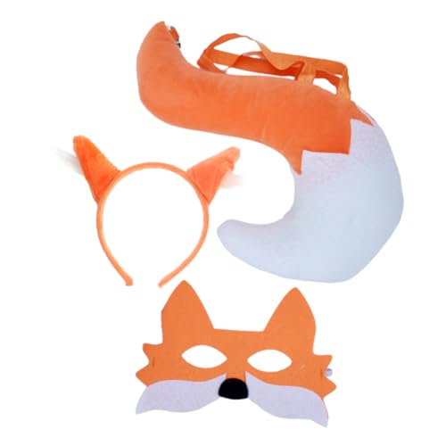 Healvian Fuchs Kostüm Set Teilig mit Stirnband Maske und Bequemes Cosplay Zubehör für Halloween Kostümparty Tanzshows und Karneval Einfach zu Tragen und Vielseitig Einsetzbar von Healvian