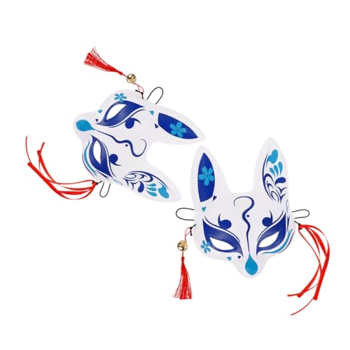 Healvian Halbgesichtige Kirschblüten Fuchsmaske Tier Cosplay Maske Simulierte Fuchsmaske Japanisches Cosplay Für Frauen Kunststoff Fuchsmaske Cosplay Gesichtsmaske Japanisches Kimono von Healvian