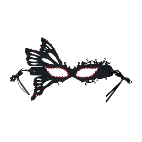 Healvian Halloween Cosplay Maske Halbe Gesichtsmaske mit Strass Masquerade Butterfly Mask für Kostümpartys und Karneval Komfortabel und Sicher im Sitz von Healvian