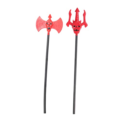 Healvian Halloween Doppel Axt aus Kunststoff Realistische Rote Doppelaxt und Sichere Cosplay Requisiten für Halloween Kostüm Zubehör von Healvian