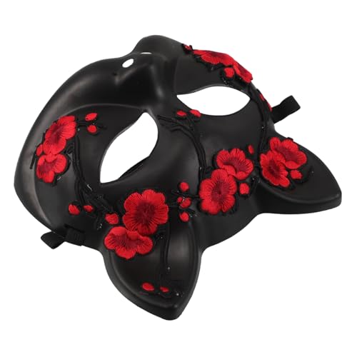 Healvian Halloween Fuchs Halbgesichtsmaske Tierkostüm Katzen Wolf Cosplay Maske Wiederverwendbar Leicht zu Reinigen für Maskenball Party Karneval von Healvian