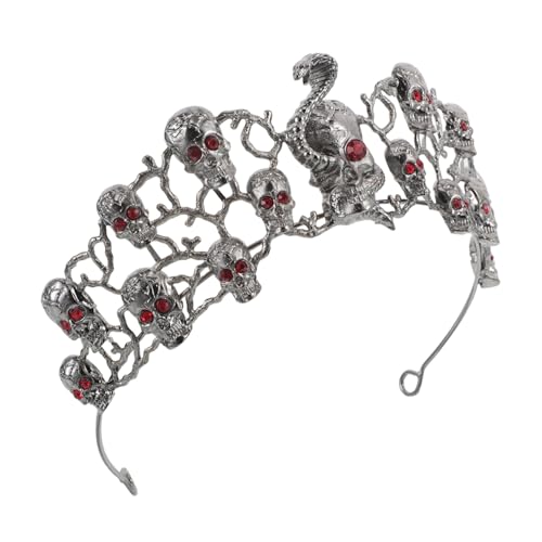 Healvian Halloween Gothic Haarschmuck Stirnband mit Stabiler Legierung und Strasssteinen Leichtes Komfortables Skull Headpiece für Halloween Party und Cosplay Events Healvian Halloween Gothic Haarschmuck Stirnband mit Stabiler Legierung und Strasssteinen Leichtes Komfortables Skull Headpiece für Halloween Party und Cosplay Events von Healvian