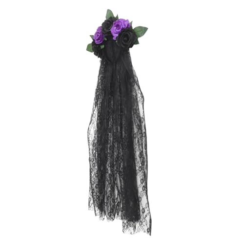 Healvian Halloween Haarreif mit Rosen und Spitze Leichter Party haarschmuck für Damen Atmungsaktiv und Bequem Einheitsgröße für Halloween und Tag der Toten Feier Healvian Halloween Haarreif mit Rosen und Spitze Leichter Party haarschmuck für Damen Atmungsaktiv und Bequem Einheitsgröße für Halloween und Tag der Toten Feier von Healvian