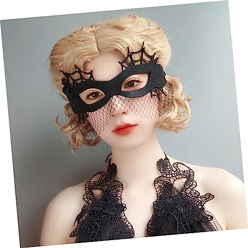 Healvian Halloween Halbgesichts Maske für Damen mit Spinnenmotiv Verstellbarem Band Leichter Karneval und Maskenball Masquerade für Party Cosplay und Halloween Events von Healvian