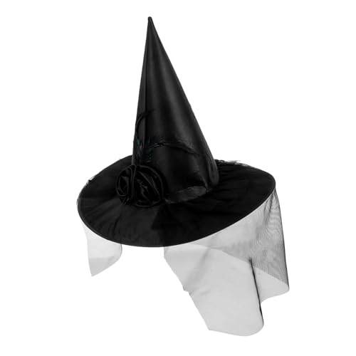 Healvian Halloween Hexenhut für Frauen und Männer Tragbarer Krempe Hexenhut Netzmaterial für Karneval und Halloween Feiern Vielseitiges Kostümzubehör Healvian Halloween Hexenhut für Frauen und Männer Tragbarer Krempe Hexenhut Netzmaterial für Karneval und Halloween Feiern Vielseitiges Kostümzubehör von Healvian