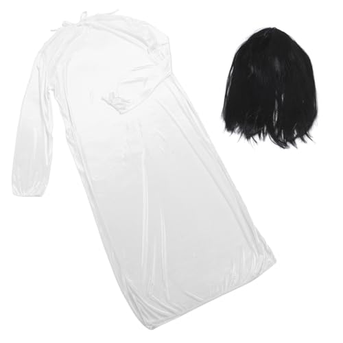 Healvian Halloween Horror Damenkostüm Ghost Bride Weißes Kleid mit Schwarzer Perücke Gruseliges Cosplay für Party Karneval Bühne Healvian Halloween Horror Damenkostüm Ghost Bride Weißes Kleid mit Schwarzer Perücke Gruseliges Cosplay für Party Karneval Bühne von Healvian
