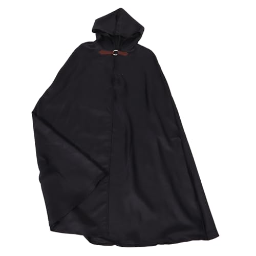 Healvian Halloween-Kapuzenmantel vampir umhang halloween umhang Halloween-Attacken Renaissance-Outfit für Herren Umhang mit Kapuze Halloween-Cosplay-Mantel Halloween Cape Polyester Black von Healvian