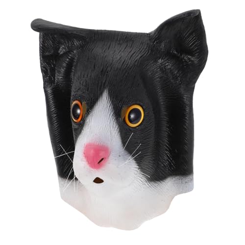 Healvian Halloween Katzenkopf für Tierische Vollkopfmaske für Kostüm Party Lustige Requisiten Waschbar und Wiederverwendbar von Healvian