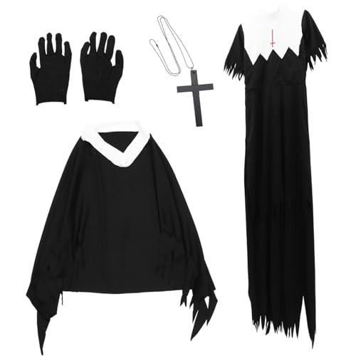 Healvian Halloween Kostüm Nonne Gruseliges Zombie Kostüm Damen Party Uniform Xl Für Erwachsene Faschingskostüm Halloween Kleidung Horror Verkleidung Healvian Halloween Kostüm Nonne Gruseliges Zombie Kostüm Damen Party Uniform Xl Für Erwachsene Faschingskostüm Halloween Kleidung Horror Verkleidung von Healvian