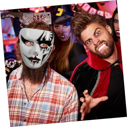 Healvian Halloween LED Vollgesichtsmaske Leuchtende Party Maske Transparent Blau Umweltfreundlich Für Tanzkostüm Karneval Cosplay von Healvian
