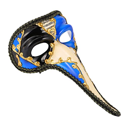 Healvian Halloween Masquerade Halbgesichtsmaske mit Langem Nasendesign Leicht Komfortabel Elegantes Muster Geeignet für Fasching Karneval und Halloween Partys von Healvian