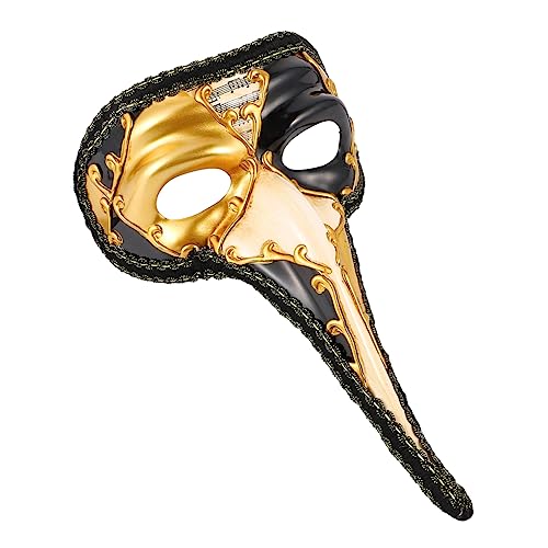 Healvian Halloween Masquerade Langnasen Halbgesichtsmaske mit Glitzerdetails Kostümparty Maske für Fasching Maskenball Karneval und Halloween Events Tragbar Unisex von Healvian