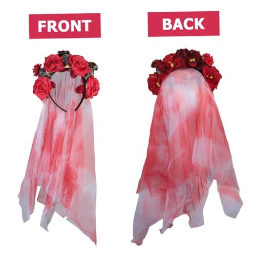 Healvian Halloween Stirnband mit und Rosenblüten für Cosplay Perfektes Haaraccessoire für Halloween Partys Geburtstagsfeiern und Fotoshootings Healvian Halloween Stirnband mit und Rosenblüten für Cosplay Perfektes Haaraccessoire für Halloween Partys Geburtstagsfeiern und Fotoshootings von Healvian