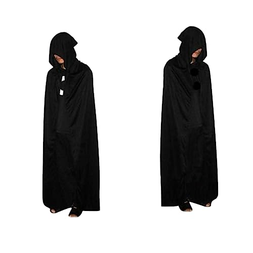 Healvian Halloween Umhang Grim Reaper mit Kapuze Schwarzer Kostüm Umhang für Erwachsene Unisex Halloween Cosplay Zubehör Healvian Halloween Umhang Grim Reaper mit Kapuze Schwarzer Kostüm Umhang für Erwachsene Unisex Halloween Cosplay Zubehör von Healvian