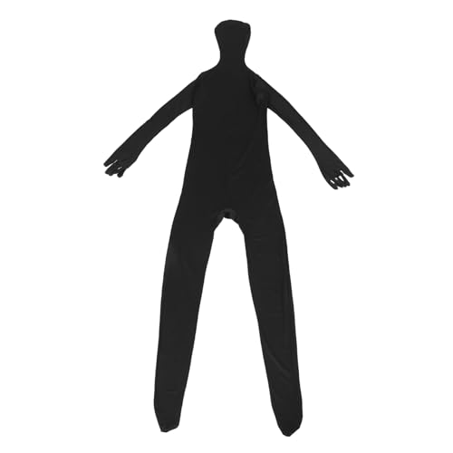 Healvian Halloween Unsichtbarer Ganzkörper Spandexanzug für Erwachsene Elastischer Schwarzer Ninja Bodysuit Atmungsaktiv Dehnbar für Party Bühne und Cosplay von Healvian