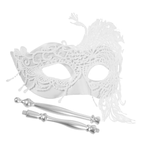Healvian Handgehaltene Spitzen Masquerade Maske Damen Party Tanzkostüm Maske mit Stab Langlebiges Lace Design für Halloween Maskenball Abschlussball und Cosplay Weißer Großer Pfauenschwanz Healvian Handgehaltene Spitzen Masquerade Maske Damen Party Tanzkostüm Maske mit Stab Langlebiges Lace Design für Halloween Maskenball Abschlussball und Cosplay Weißer Großer Pfauenschwanz von Healvian