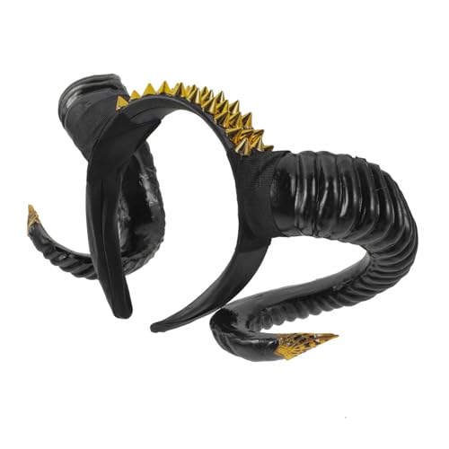 Healvian Horn Stirnband aus Hochwertigem Material für Halloween und Cosplay Schwarz mit Goldenen Nieten Haaraccessoire für Partys und Festliche Anlässe Healvian Horn Stirnband aus Hochwertigem Material für Halloween und Cosplay Schwarz mit Goldenen Nieten Haaraccessoire für Partys und Festliche Anlässe von Healvian