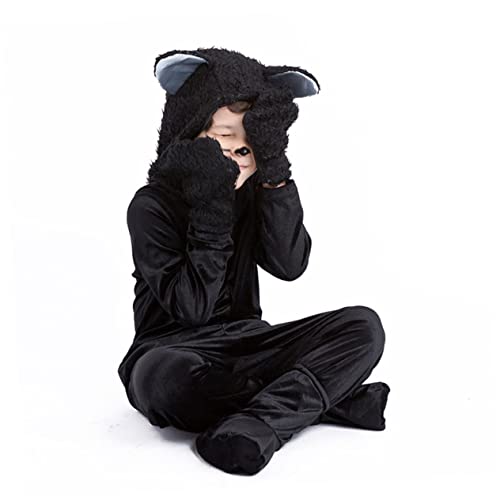 Healvian Katzenkostüm Cosplay Schwarz Lustiges Halloween Rollenspiel Kostüm für Jungen S Tierische Verkleidung für Karneval Geburtstag Fasching und Maskerade Healvian Katzenkostüm Cosplay Schwarz Lustiges Halloween Rollenspiel Kostüm für Jungen S Tierische Verkleidung für Karneval Geburtstag Fasching und Maskerade von Healvian