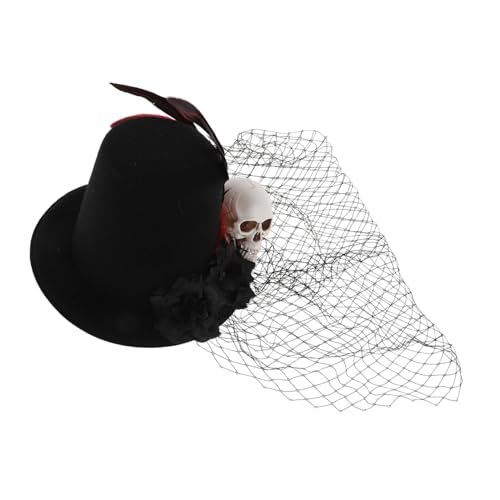 Healvian Kleiner Top Fascinator Hut mit Schwarzem Schleier und Netz Handgefertigter Damenhut mit Dekoration für Halloween Mini Teeparty Haaraccessoires und Kopfbedeckungen Healvian Kleiner Top Fascinator Hut mit Schwarzem Schleier und Netz Handgefertigter Damenhut mit Dekoration für Halloween Mini Teeparty Haaraccessoires und Kopfbedeckungen von Healvian