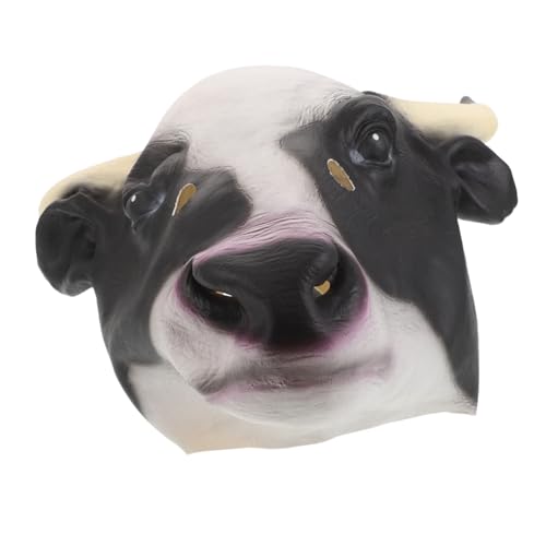 Healvian Kuhmaske Kostümpartyzubehör karneval kopfbedeckung Neuheit Halloween-Maske Stiermasken für Erwachsene Party-Cosplay-Kopfbedeckung Kuhkopfmaske Kuhpartykostüm Bullenmaske Emulsion von Healvian
