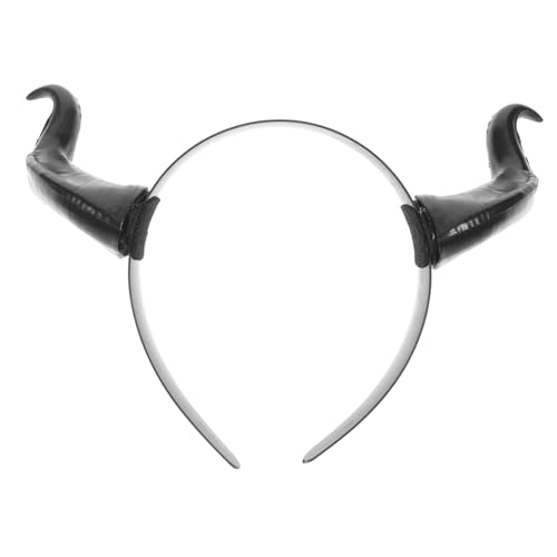 Healvian Kunststoff Hörner Haarreif Oxhörner Karneval Kopfschmuck Festival Kostüm Stirnband für Party Bühnenauftritt von Healvian