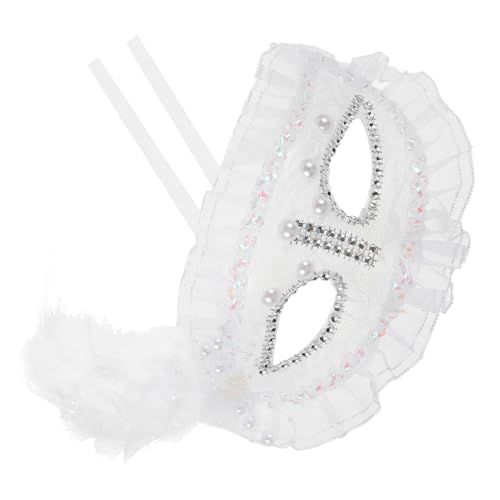 Healvian Maske für Frauen mit Spitze und Kunstperlen Halbmaske für Karneval Cosplay und Partys für Halloween und Festlichkeiten Leicht und zu Tragen von Healvian