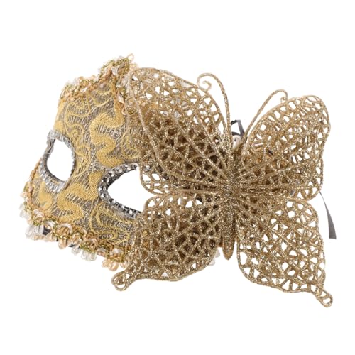 Healvian Masquerade Halbmaske für Damen Butterfly Maske für Karneval Halloween und Kostümparty Bequeme Halbseitige Venezianische Maske Gold für Besondere Anlässe Healvian Masquerade Halbmaske für Damen Butterfly Maske für Karneval Halloween und Kostümparty Bequeme Halbseitige Venezianische Maske Gold für Besondere Anlässe von Healvian
