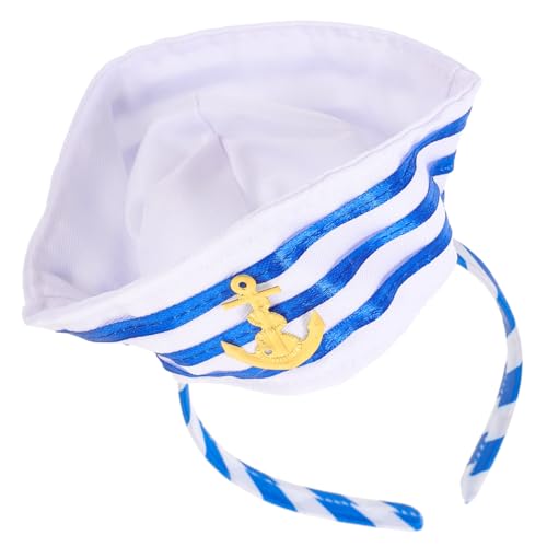 Healvian Matrosen Haarreif Kapitänsmütze Stirnband Blau Yacht Kostüm Zubehör für Karneval Fasnacht Halloween Party Cosplay Herren Damen von Healvian