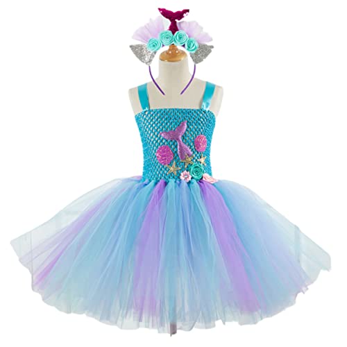 Healvian Meerjungfrauenrock Für Geburtstag Prinzessin Babykostüm Klein Ballettröckchen Mädchen Kleid Party von Healvian