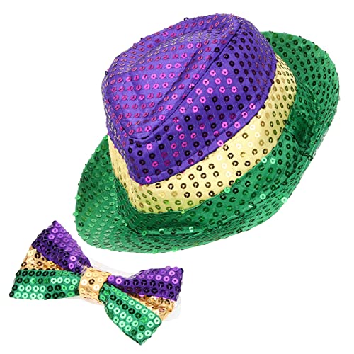 Healvian Pailletten Karnevalshut und Fliege Glitzerndes Party Kostüm Zubehör Verstellbar Auffällige Kopfbedeckung für Karneval Fasching Festliche Veranstaltungen Healvian Pailletten Karnevalshut und Fliege Glitzerndes Party Kostüm Zubehör Verstellbar Auffällige Kopfbedeckung für Karneval Fasching Festliche Veranstaltungen von Healvian