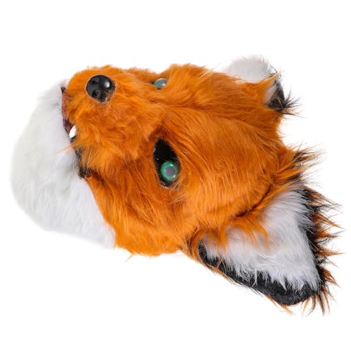 Healvian Pelzige Cosplay-fuchsmaske, Halbmaske mit Beweglichem Mund für Halloween-party, Maskenball, Karneval, Orangefarbene Pvc-wolle Healvian Pelzige Cosplay-fuchsmaske, Halbmaske mit Beweglichem Mund für Halloween-party, Maskenball, Karneval, Orangefarbene Pvc-wolle von Healvian