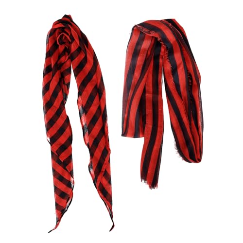 Healvian Piratenkleid-turban Piratenkostüm Für Piraten-kopftuch Bandana-pirat Piratenkostüm Damen Piraten-bandana Für Damen Extra Großes Rotes Bandana Piratenschärpe Polyester von Healvian