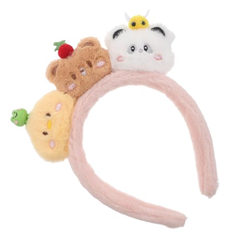 Healvian Plüsch Haarschmuck mit Huhn Bär und Panda Lustige Haarbänder für Gesichtspflege Makeup und Partys für Junge Mädchen und Cosplay von Healvian