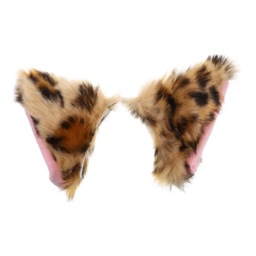 Healvian Plüsch Katzenohren Haarklammer Leopardmuster Rosa Weicher Haarclip für Halloween Kostüm Party Cosplay Mädchen Damen Zubehör Healvian Plüsch Katzenohren Haarklammer Leopardmuster Rosa Weicher Haarclip für Halloween Kostüm Party Cosplay Mädchen Damen Zubehör von Healvian