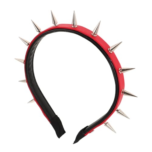 Healvian Punk Spiked Headband Damen Rotes Festival Kopfschmuck Halloween Hair Accessory Vielseitig für Party Ball Performance Alltag von Healvian