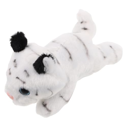 Healvian Realistisches Weißes Tiger Plüschtier mit Magnetischer Schulterbefestigung Weiches Kuscheltier als Kostüm Accessoire für Tierpartys Cosplay und Verkleidungen Niedlicher Kleiner von Healvian