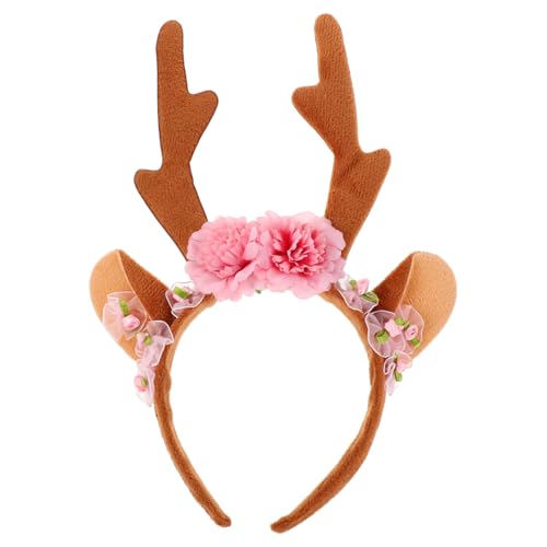 Healvian Rehgeweih Haarreif mit Ohren und Blumen Komfortables Stabiles -haarband für Damen und Festliches Accessoire für Weihnachten Halloween und Themenpartys Healvian Rehgeweih Haarreif mit Ohren und Blumen Komfortables Stabiles -haarband für Damen und Festliches Accessoire für Weihnachten Halloween und Themenpartys von Healvian