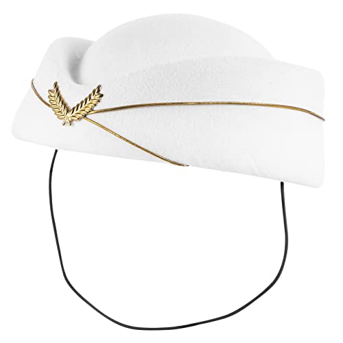 Healvian Stewardess Hut für Damen Cosplay Kostüm Dekorative Pillbox Mütze für Halloween und Kostümpartys von Healvian