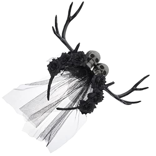 Healvian Stirnband Gothic-stirnbänder Haarreifen Aus Horn Gothic-hörner Hörner Cosplay Halloween-stirnbänder Für Frauen Cosplay-stirnbänder Für Frauen Halloween-kopfschmuck Black Plastik von Healvian