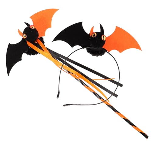 Healvian Teiliges Halloween Stirnband mit Fledermaus und Zauberstab für Cosplay Events Perfektes Accessoire für Halloween Party Healvian Teiliges Halloween Stirnband mit Fledermaus und Zauberstab für Cosplay Events Perfektes Accessoire für Halloween Party von Healvian