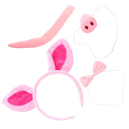 Healvian Tierische Schwein Kostüm Haarreifen Set mit Fliege und Falscher Nase Weiches Cosplay Zubehör für Karneval Halloween Geburtstagsfeiern und Maskenpartys von Healvian