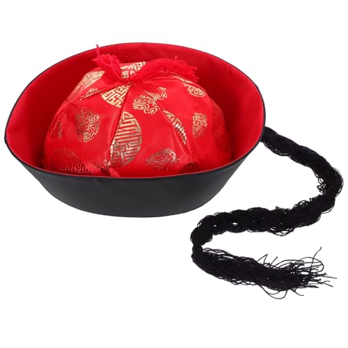 Healvian Traditioneller Chinesischer Kostümhut Retro Qing Hut für Halloween Cosplay und Theateraufführungen Komfortabel und Langlebig von Healvian