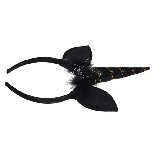Healvian Unicorn Haarreif Schwarz Leichtgewichtiger Cosplay Party Haarschmuck Karneval Kostüm Zubehör von Healvian