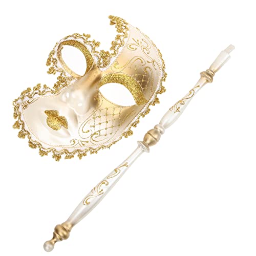Healvian Venezianische Handmaske mit Haltestab Gold Masquerade Maske für Karneval Halloween Geburtstagsfeiern und Kostümpartys Wiederverwendbar und Langlebig Healvian Venezianische Handmaske mit Haltestab Gold Masquerade Maske für Karneval Halloween Geburtstagsfeiern und Kostümpartys Wiederverwendbar und Langlebig von Healvian